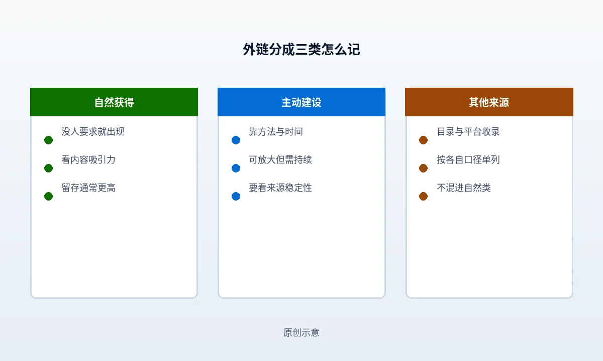 两类外链分开衡量的四个判断点:对方是否有动作、关系是否已存在、内容来源是哪种单元、分组后能否读出下一步投入方向