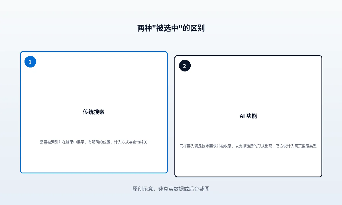 被 AI 引用和被传统搜索收录有什么不同