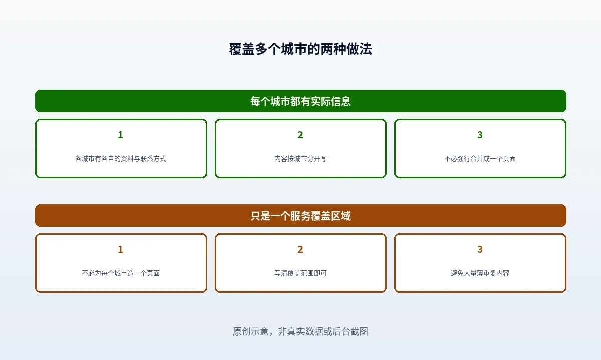 服务覆盖多个城市时，本地 SEO 该怎么做