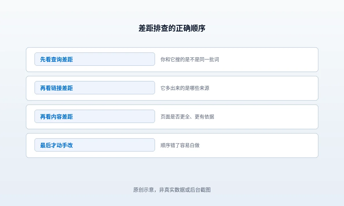 竞品排名比你高：先查链接差距还是内容差距