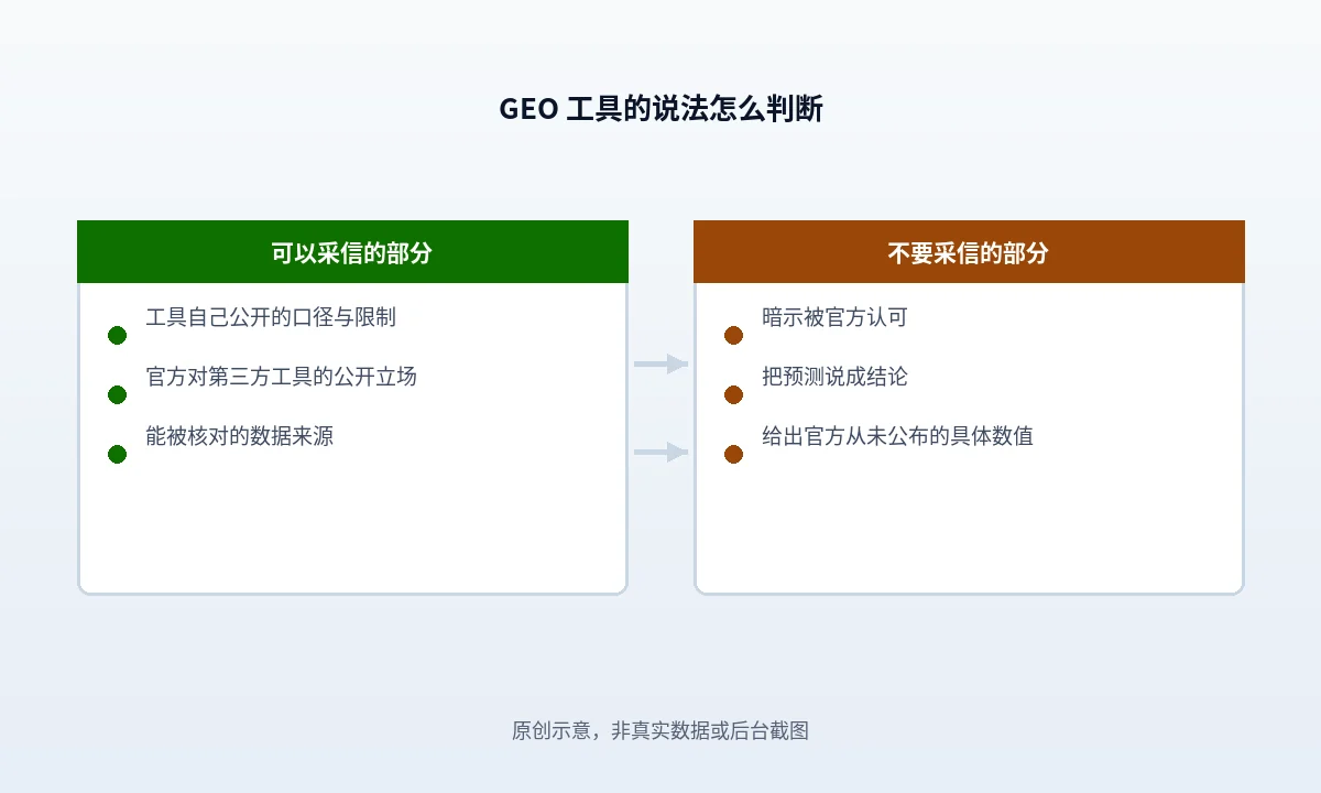 GEO 工具的说法哪些可信、哪些不可信