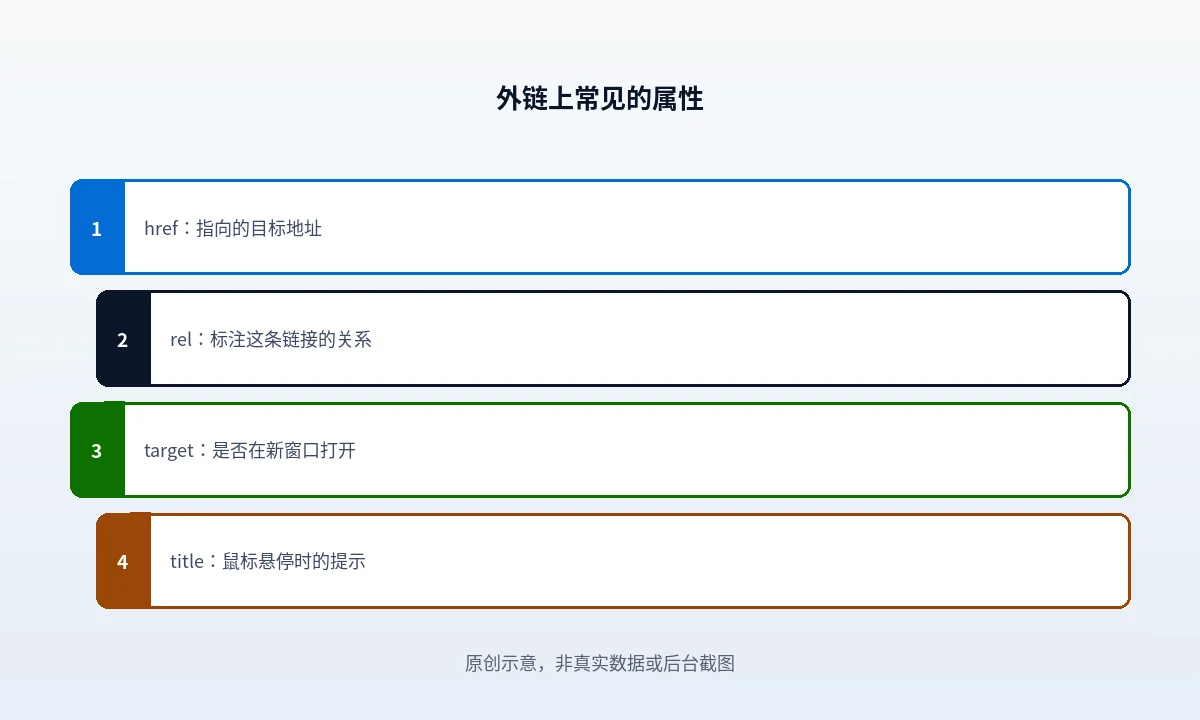 外链上三种 rel 取值的职责分区示意:noopener 与 noreferrer 归为浏览器安全行为,sponsored、ugc、nofollow 归为搜索引擎读取的链接关系取值,两组互不替代