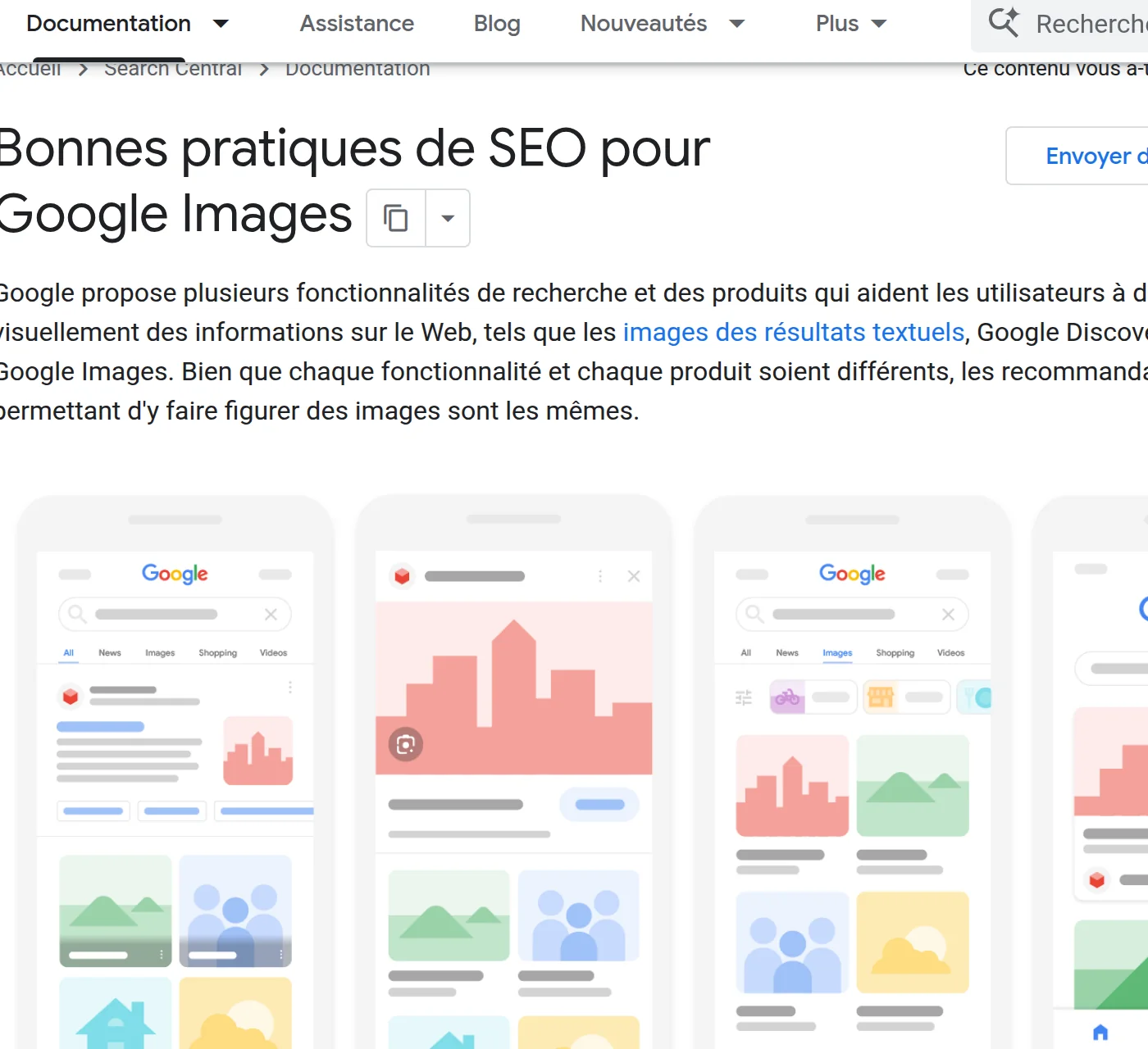 Page officielle de Google Search Central « Bonnes pratiques de SEO pour les images » en français