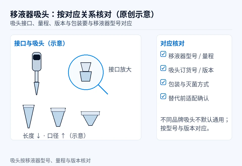 移液器吸头接口与不同吸头的原创示意