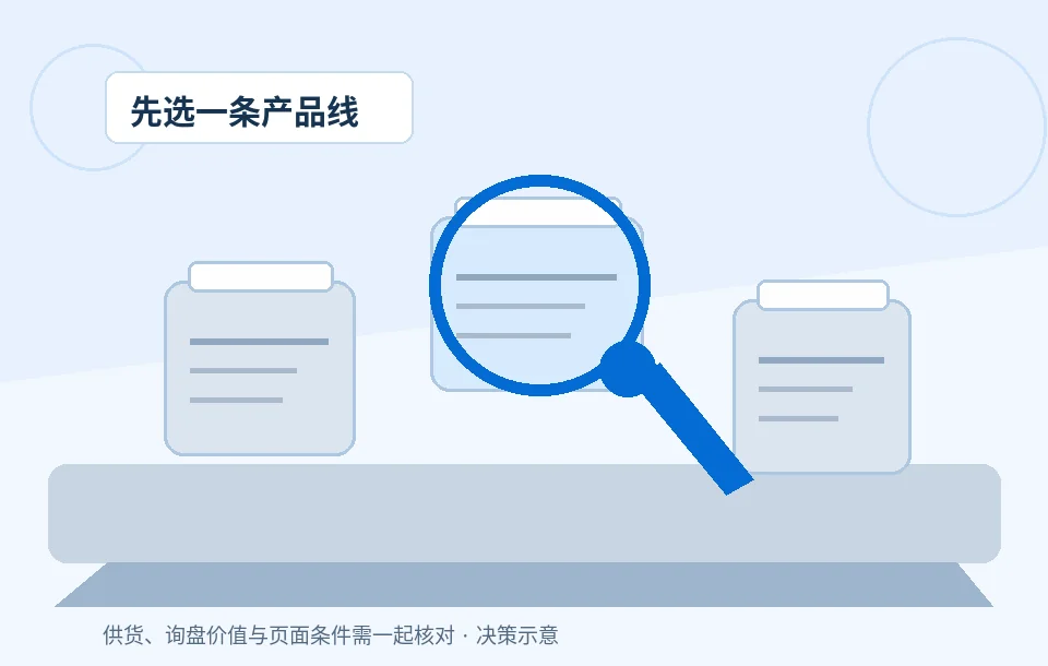 三条产品线只够做一条SEO，先投哪条？按供货能力、询盘价值与页面基础选择