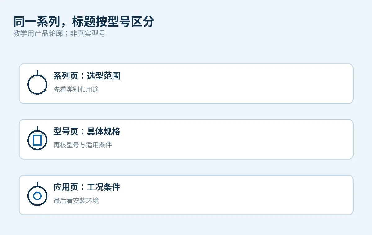B2B产品页SEO标题怎么写：先写清系列与适用，再考虑点击