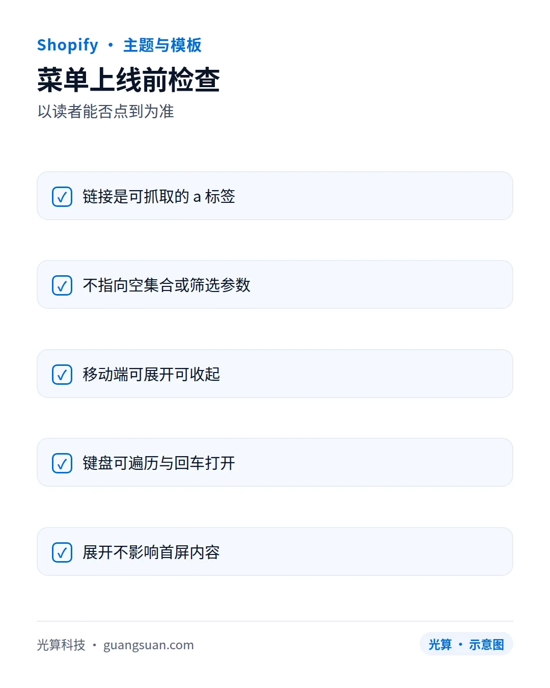 菜单上线前检查：以读者能否点到为准