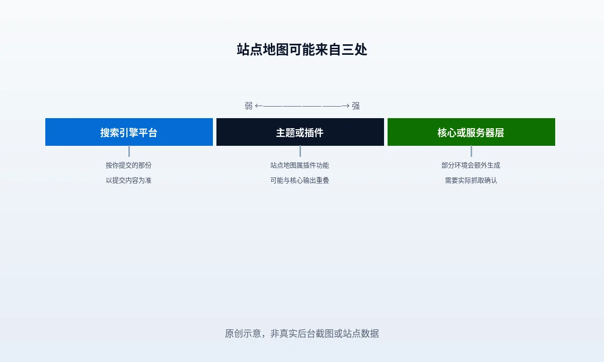WordPress 站点地图该由谁生成：核对三个来源